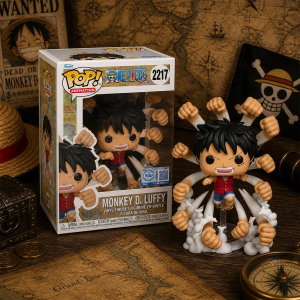 Фото - Коллекционная фигурка FUNKO POP! серии Большой куш - ЛУФФИ (Гому Гому но Гатлинг) (92222)